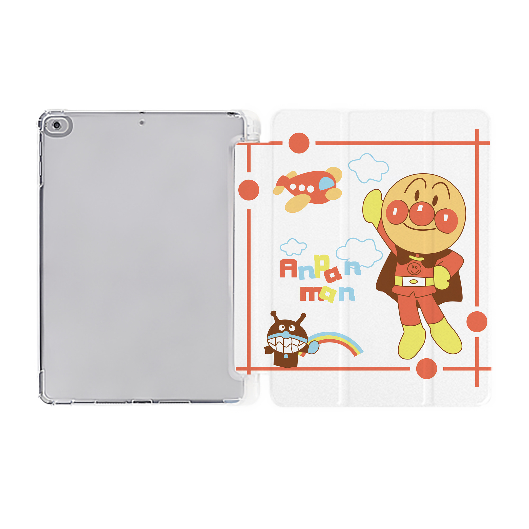 （画像用） アンパンマン Anpanman IPad ケース ペン収納付き 三つ折りスタンド PUレザー×シリコン 対応機種9.5/10.5/10.9インチ